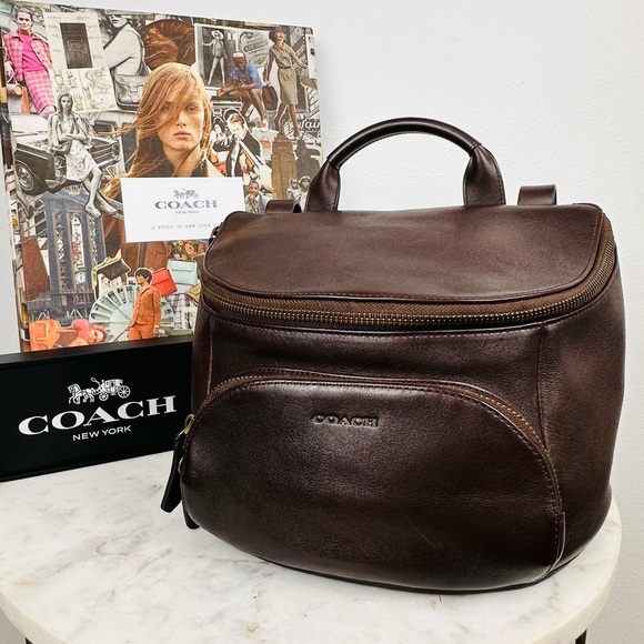 Coach Bleeker Handlebar Bag Rare Brown Leather #F62652 - Picture 3 of 9